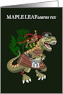 MAPLELEAFsaurus Rex Scotland Canada Maple Leaf Clan Tartan card