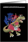 AMERICANNATIONALsaurus Rex American National USA Clan Tartan card