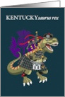 KENTUCKYsaurus Rex Kentucky USA State Clan Tartan card
