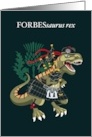 Clanosaurus Rex FORBESsaurus rex Forbes Scotland Ireland Tartan card