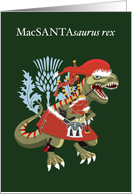 MacSANTAsaurus rex Plaid Santa Christmas Tartan card