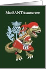 MacSANTAsaurus rex Plaid Santa Christmas Tartan card