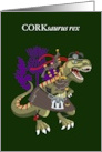 Clanosaurus Rex CORKsaurus rex Cork Plaid Irish Ireland Tartan card