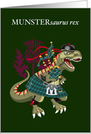 Clanosaurus Rex MUNSTERsaurus rex Munster Plaid Irish Ireland Tartan card