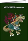 Clanosaurus Rex MUNSTERsaurus rex Munster Plaid Irish Ireland Tartan card