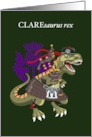 Clanosaurus Rex CLAREsaurus rex Clare Plaid Irish Ireland Tartan card