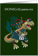 Clanosaurus Rex DONEGALsaurus rex Irish Donegal Clan Ireland Tartan card