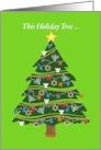 Christmas AND Chanukah Hanukkah Holiday Decorated Tree Green card