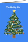 Christmas AND Chanukah Hanukkah Holiday Decorated Tree Blue card