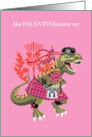 Clanosaurus Rex MacVALENTINEsaurus Valentines Day Tartan Scotland card