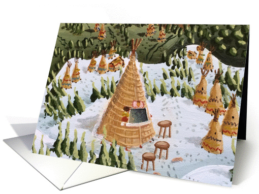 Winter Waffle Cone Ice Cream Shop Tee Pee! Christmas Holiday card