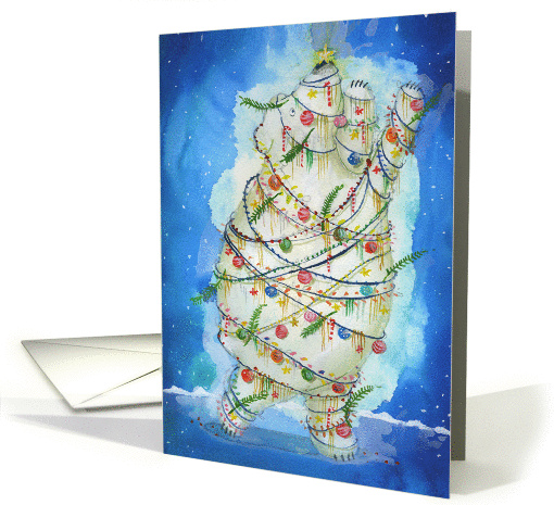 Polar Bear Decorated like Christmas Tree, Your Turn This Year card