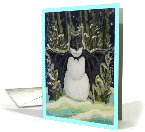 The Bat Snow Man in One! Christmas Holiday Season card (1408560)