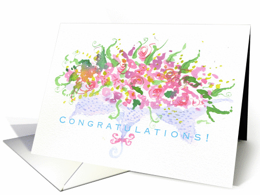 Congratulations Wedding Day for Bride Flower Bouquet card (1409480)
