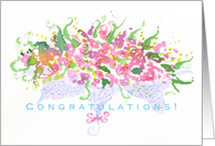 Congratulations Wedding Day for Bride Flower Bouquet card