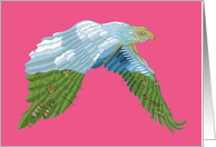 Romantic Original Art Eagle in the Sky for you! Magenta card