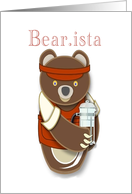 Birthday for a Server Barista! Bear card