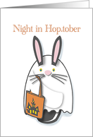 Night in Hop-tober Halloween Rabbit Ghost Fun Card for Birthday! card