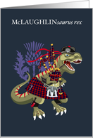 McLAUGHLINsaurus rex Scotland Ireland Family Tartan McLaughlin card