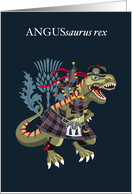 ANGUSsaurus Rex Scotland Ireland Family Tartan Angus card