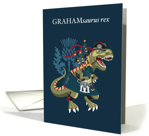 GRAHAMsaurus Rex Scotland Ireland Family Tartan Graham card (1689738)