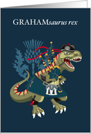 GRAHAMsaurus Rex Scotland Ireland Family Tartan Graham card
