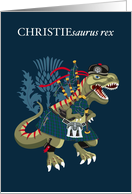 CHRISTIEsaurus Rex Scotland Ireland Family Tartan Christie card