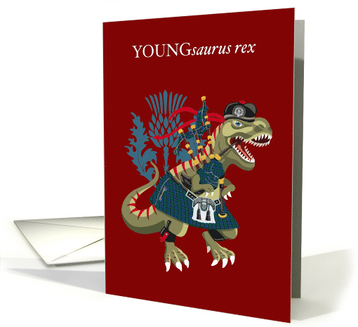 YOUNGsaurus Rex Scotland Ireland Family Tartan Young card (1689948)