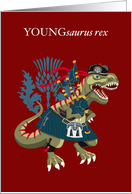 YOUNGsaurus Rex Scotland Ireland Family Tartan Young card