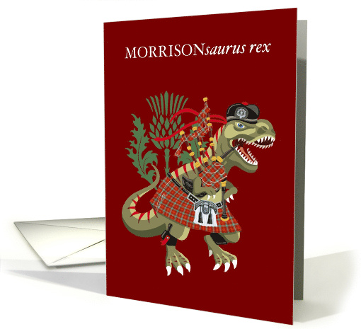 MORRISONsaurus Rex Scotland Ireland Family Tartan Morrison card