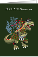 BUCHANANsaurus Rex Scotland Ireland Tartan Buchnannan Modern Buchanan card