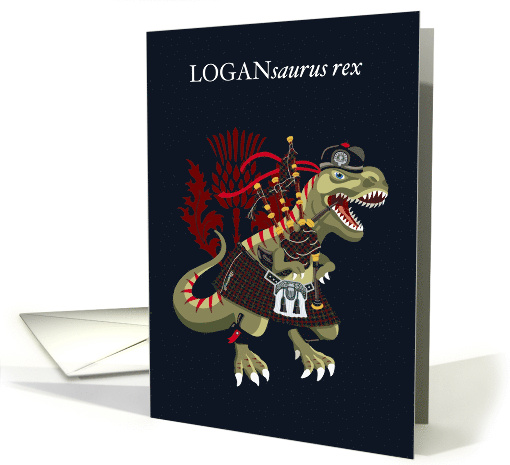 LOGANsaurus Rex Scotland Ireland Tartan Logan Clan card (1690106)