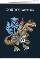 GORDONsaurus Rex Scotland Ireland Gordon Family Tartan card