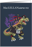 MacLELLANsaurus Rex Scotland Ireland MacLellan Family Tartan card