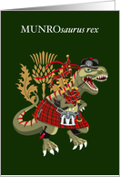 MUNROsaurus Rex Scotland Ireland Munro family Clan Tartan card