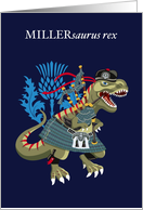 MILLERsaurus Rex Scotland Ireland MILLER family Clan Tartan card