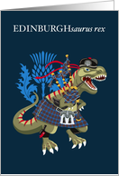 EDINBURGHsaurus Rex Scotland Ireland Edinburgh family Clan Tartan card