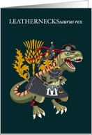 LEATHERNECKsaurus Rex Scotland Ireland Leatherneck Marines Clan Tartan card