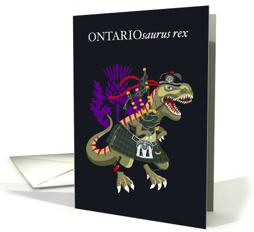 ONTARIOsaurus Rex Scotland Ontario Canada Clan Tartan card (1697220)