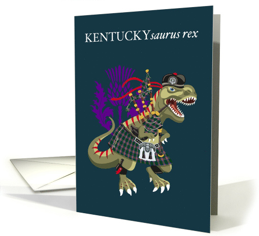 KENTUCKYsaurus Rex Kentucky USA State Clan Tartan card (1698694)