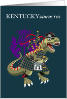 KENTUCKYsaurus Rex Kentucky USA State Clan Tartan card