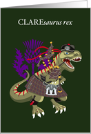 Clanosaurus Rex CLAREsaurus rex Clare Plaid Irish Ireland Tartan card