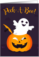 Peek-A-Boo!-Cute Ghost and Pumpkin card