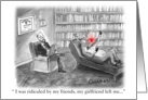 Funny Christmas Cartoon - Reindeer getting therapy card