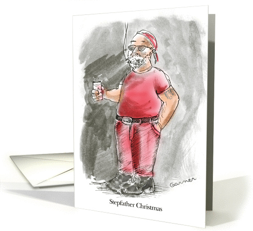 Stepfather Christmas with cigarette, beer, sunglasses-... (1398088)