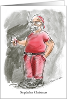 Stepfather Christmas with cigarette, beer, sunglasses- funny Christmas card