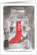 Funny Christmas Cartoon - Oversized kids stocking card