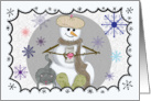 Snowman and Kitty’s Merry Christmas wish card