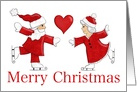 Merry Christmas Skating Santa and Mrs. Claus card