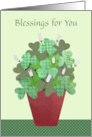 St. Patrick’s Day Blessings Shamrock Plant and Poem card
